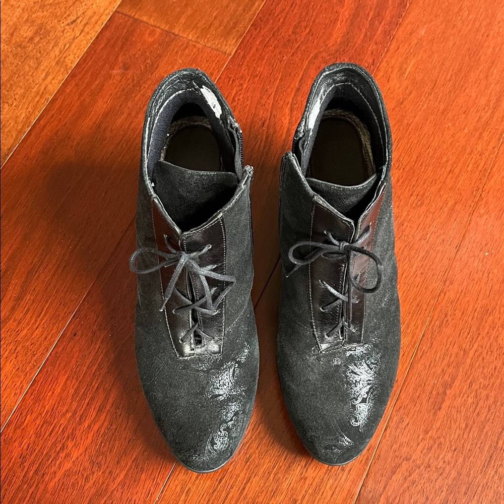 Naot Black Lace-Up Ankle Platform Booties